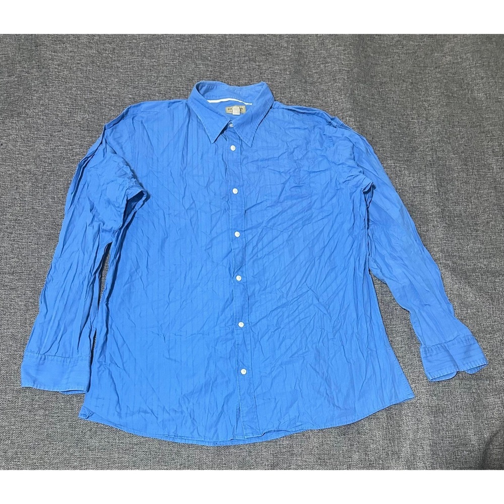Sonoma Casual Men's XL Light Blue Striped Long Sleeve Shirt